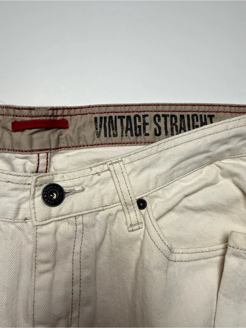 Converse One Star Men's Cream Vintage Straight-Leg denim Jeans